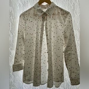 Talbots mini stars button down long sleeve shirt. Worn once!! Size M